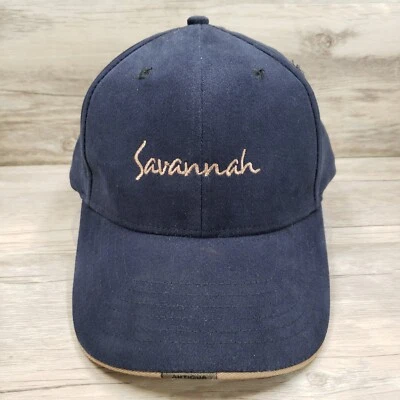 Savannah Hat Cap L/XL Stretch Fit Antigua Script Spell Out Blue - Image 1 of 4