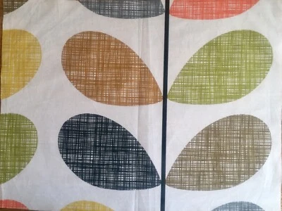 1M 100cm Square Orla Kiely Scribble Stem Multi Fabric Lightweight Cotton New - Image 1 of 4