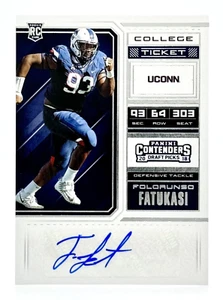 2018 Contenders Draft Picks #253 Folorunso Fatukasi RC Auto New York Jets - Picture 1 of 2