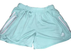 Adidas Girls' Mint Green 3 White Stripes Shorts Size Large 14 Girls - Picture 1 of 6