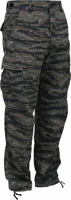 PANTALONES BDU CAMUFLAJE RAYAS TIGRE CARGA MILITAR 6 BOLSILLOS FATIGA PANTALONES Foto 1 de 4