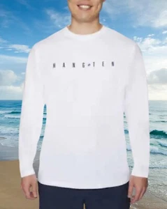 Hang Ten White Men’s Long Sleeve Sun Tee UPF 50+ Protection, Quick-Dry, Size 3xl - Picture 1 of 5