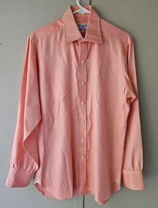 TURNBULL & ASSER Naranja Algodón Mangas Largas Camisa Inglaterra Hombres 15/38 Nueva Sin Etiquetas - Imagen 1 de 7