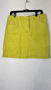 Boden Women's 10R Lime Electric Green Chartreuse Corduroy Jumbo Cord Skirt - Picture 1 of 9