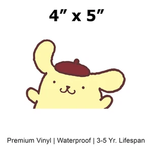 Linda calcomanía de vinilo impermeable Pompom purin sanrio Peeker de anime - Imagen 1 de 2