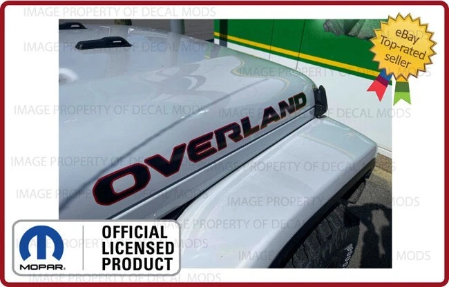 (2x) Jeep OVERLAND Hood Vinyl Decals Graphics Stickers JT 2019 - 2025 FK2N0 - Image 1 of 4
