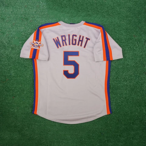 David Wright 1986 New York Mets Grey Road Cooperstown Men's Jersey w/ 25th Patch Cover
