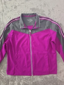 Made for Life Womens Purple and Gray Zippered Lightweight Jacket Size PXL - Picture 1 of 8