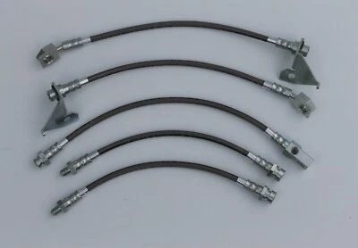 BRAIDED BRAKE HOSE SET (5) Fits XD to XF FORD FALCON with EA to ED Disc Rear End - image 1 of 2