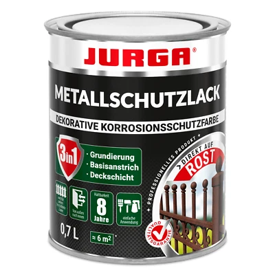 JURGA Metallschutzlack 3-in-1 Direkt auf Rost, für Metall, Gusseisen und Stahl~! - Bild 1 von 4