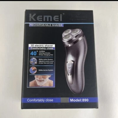 Kemei KM - 890 Hombres Recargable Eléctrico Afeitadora Barba - Gris Plateado - Oferta Foto 1 de 4