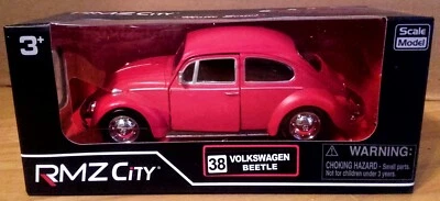VOLKSWAGEN BEETLE RED N.38 RMZ CITY Scala 1.:32 MATTE SERIES ROSSO SATINATO RARA - Immagine 1 di 4