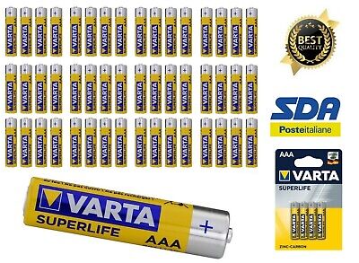 48 Pile Batterie Varta Originali Aaa Ministilo Batteria Super Life • 10.35€