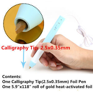 Bold & Calligraphy Tips Heated Hot Foil Pen Set Tool USB Powered Handwritten