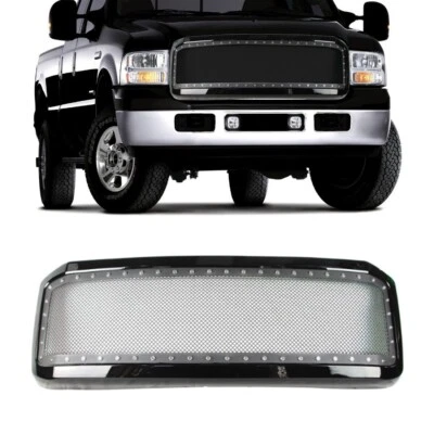 Grelha para 2005 2006 2007 Ford F250 F350 F450 F550 Super Duty grade de para-choque malha - Imagem 1 de 4