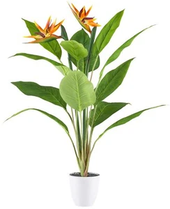 Strelitzia 12 Bl., 80cm,im Kunststofftopf 12x11,5cm weiß Kunstpflanze - Bild 1 von 1