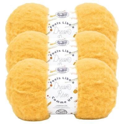 (3 Pack) Lion Brand Yarn 159-158V Feels Like a Dream Yarn, Sunflower - Image 1 of 4