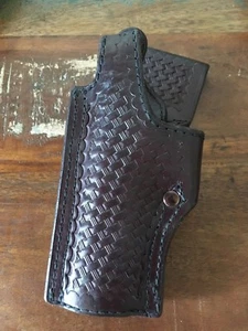 Vintage Tex Shoemaker 45 HA Cordovan Brown Holster For Colt Commander Left - Picture 1 of 9
