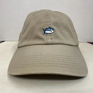 Southern Tide Skipjack Hat Cap StrapBack Embroidered Khaki Cotton Canvas Fish - Picture 1 of 8