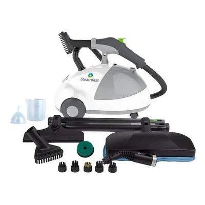 Corded Steam Cleaner for Most Surfaces in White with Wheels - Image 1 of 4