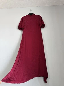 TopShop Burgundy Long Dress With Back Tie Details Uk 10 Size - Picture 1 of 19