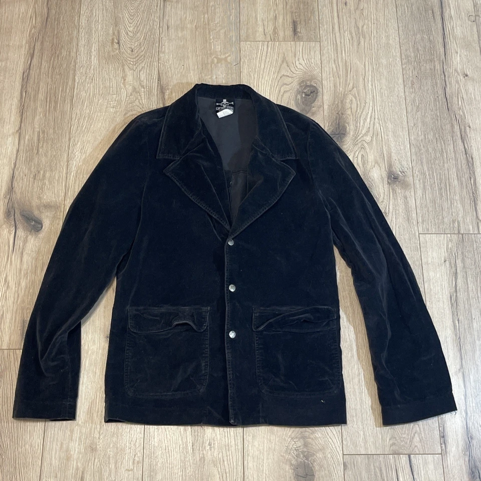 Chaqueta Blazer Lip Service Hombre Terciopelo Negro L Gótico Y2K Botones Calavera Foto 1 de 4