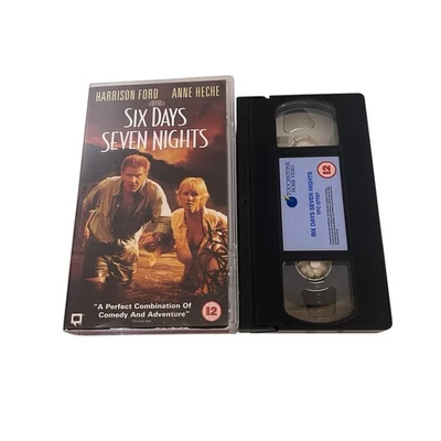 Six Days Seven Nights VHS Tape Harrison Ford Anne Heche Adventure Comedy Foto 1 de 2