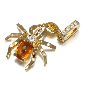 Auth CHAUMET Pendant Citrine Diamond Attrape-moi 18K 750 Yellow Gold - Picture 1 of 4