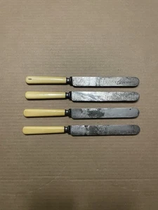 Antique - Joseph Rodgers - Cutlers To His Majesty- Fixed Blade Dinner Knives (4) - Picture 1 of 8