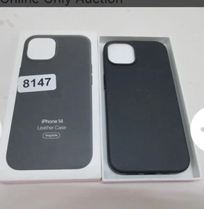 Apple Leather Case with MagSafe for iPhone 14 - Midnight - Photo 1 sur 3