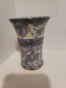 Handmade Pottery Pot Vase 5” Tall, 3.5” Opening Purple/Gray - Picture 1 of 5