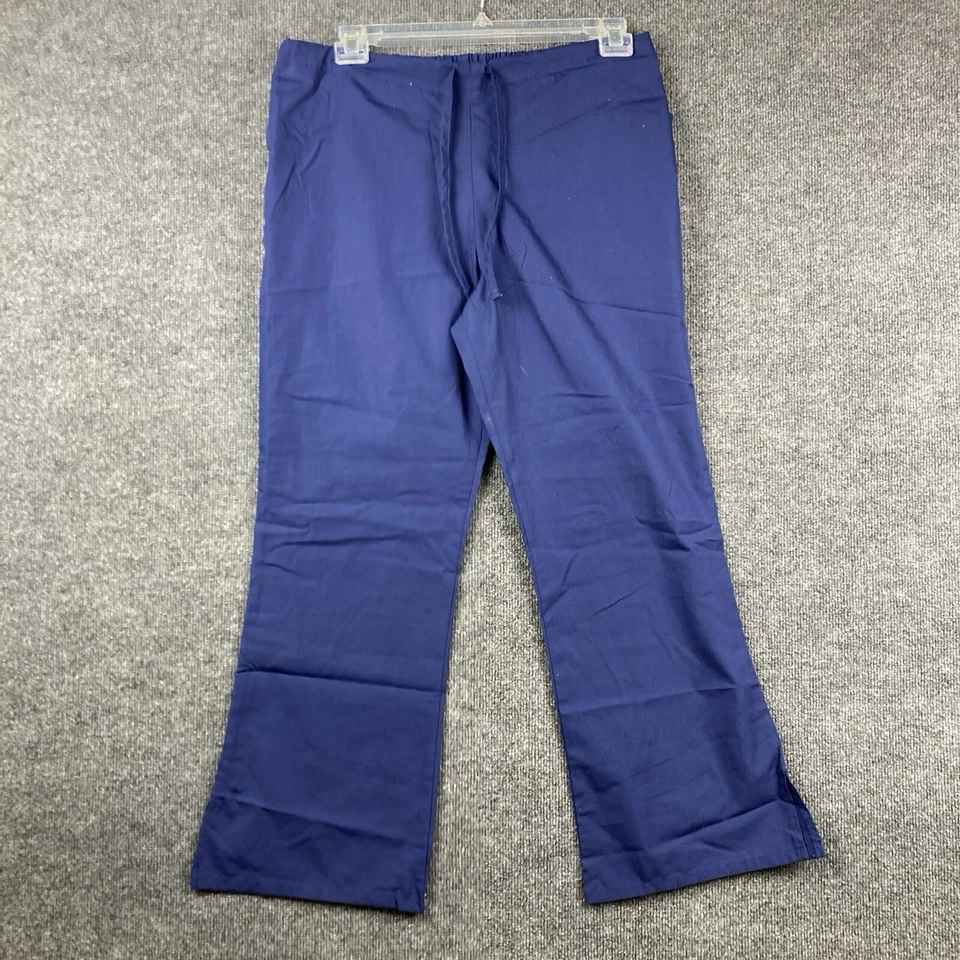 Cherokee Workwear Women's 4101 Flare Leg Drawstring Scrub Pant Medium Petite Navy