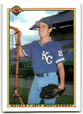 1990 Bowman Baseball Card Jeff Montgomery Kansas City Royals #370