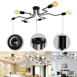 Industrial Vintage Semi Flush Mount Modern Lights Fixture Steampunk Chandelier  - Picture 1 of 21