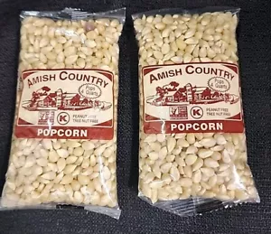 Amish Country Popcorn 4 Ounce Medium White Hulless Kernels 2 Packs (T12) - Picture 1 of 8