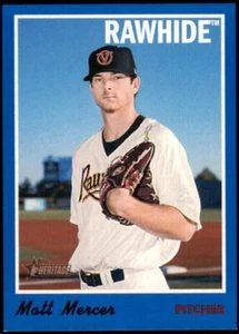 Topps Heritage Blue #106 Matt Mercer 2019/99 Rawhide MiLB numerado paralelo radiocontrol - Imagen 1 de 2