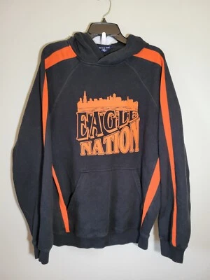 Sport Tek Eagle Nation Cotton Fleece Hoodie Long Sleeve Men's M Black/Orange  - Image 1 of 4