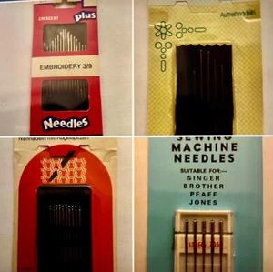Leder/Nähmaschine/Stickerei Nähnadeln.Verschiedene Stile Vintage Neu - Bild 1 von 14