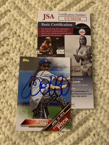 DJ Steve Aoki Signed Trading Card 2016 Topps 1st Pitch JSA Authenticated COA #16 Cover
