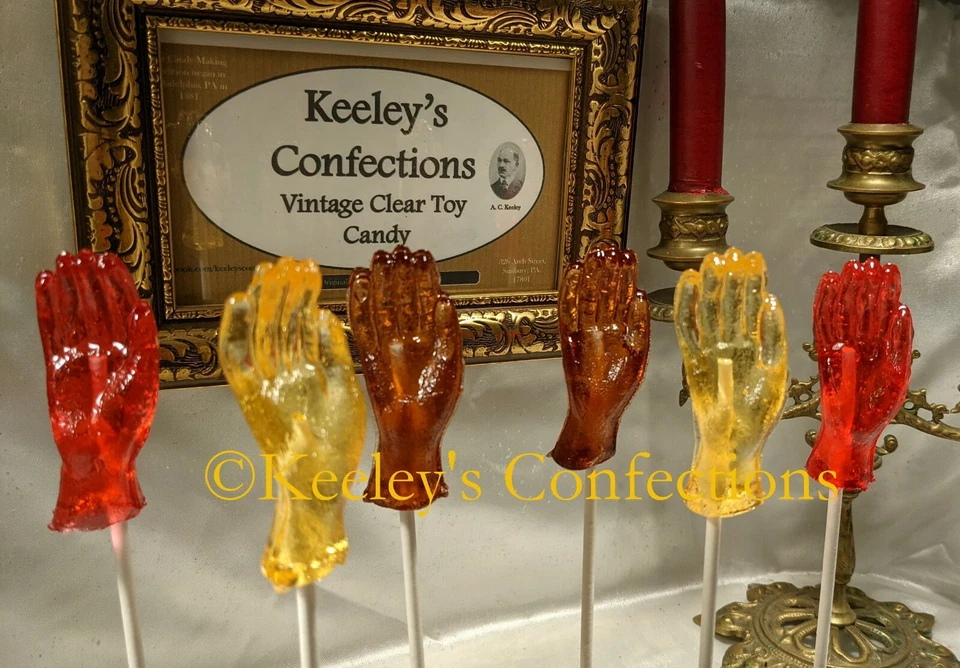 Vintage Hands Clear Toy Candy, Barley Lollipops 3 Dimensional - 6 Count - Image 1 of 1