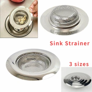STAINLESS STEEL Bathtub Sink Shower Hair Food Catcher Drain Plug Filter Strainer - Picture 1 of 15