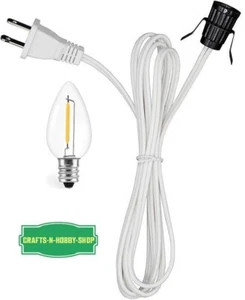 Bombilla LED 0,7w con clip cable blanco para casa de pueblo de Navidad, luz de calabaza - Imagen 1 de 2