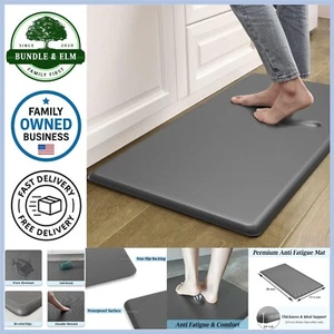 Cushioned Anti Fatigue Mat Waterproof Non-Slip Kitchen Rug for Standing Desk - Picture 1 of 9