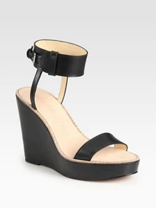 Elizabeth and James Women's E-Brit Wedge Sandal Black Size 8 $292 - Picture 1 of 8