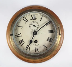 Antique English Brass Ship Clock SMITHS ASTRAL Bridge Great Britain - Picture 1 of 14