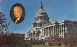 Postal vintage 1958 del Capitolio de los Estados Unidos, Washington, D.C. Dwight Eisenhower - Imagen 1 de 1