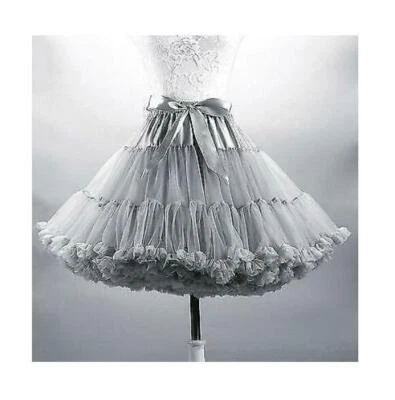 Retro WOmen Short Petticoat Underskirt Skirt Crinoline Slips Tutu Tulle 16" DIDY - Image 1 of 4