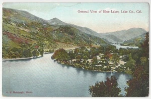 1909 Blue Lakes, California - Beautiful Overview - Lake County Postcard - Picture 1 of 2