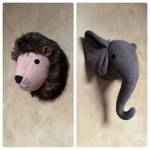 Nursery Room Decorations Lion Elephant Noah's Ark Kids Wall Art Set - Picture 1 of 10