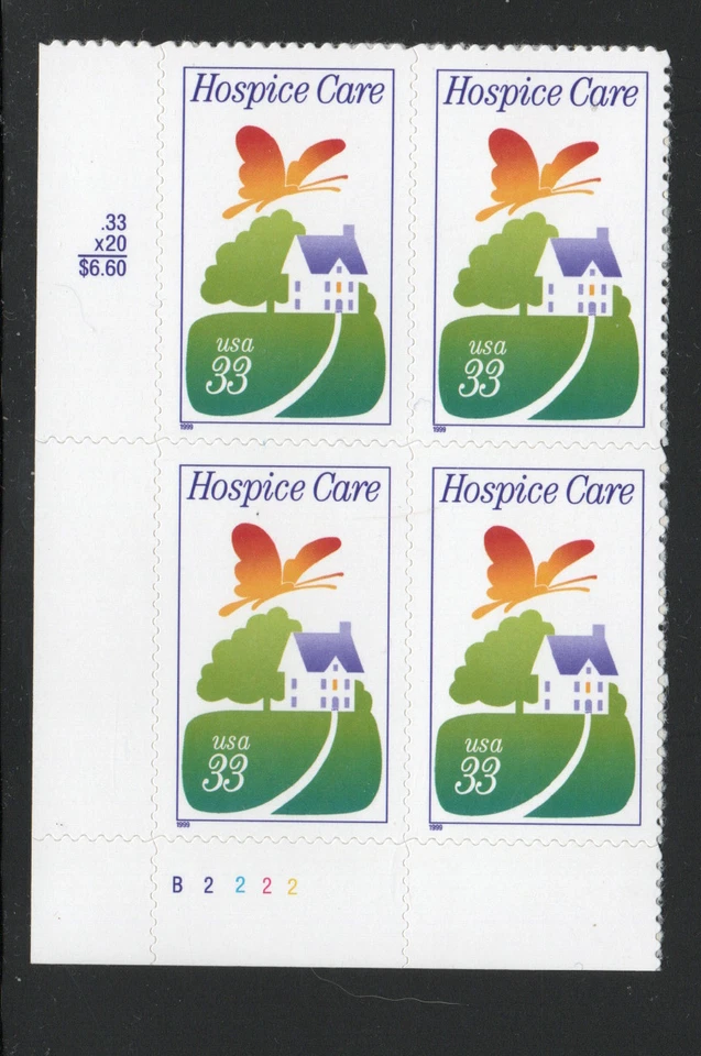 ALLY'S US Plate Block Scott #3276 33c Hospice Care [4] MNH F/VF [STK] - Image 1 of 1